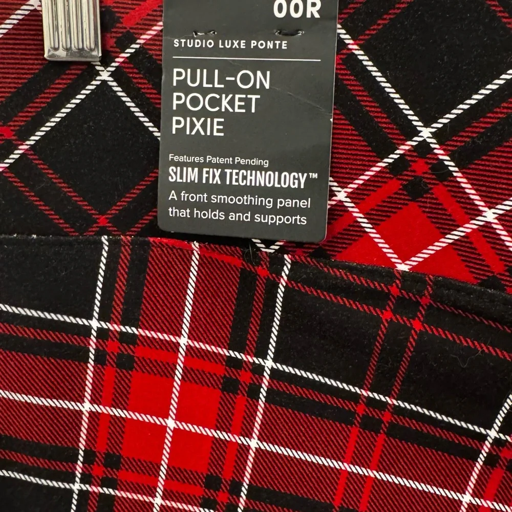 Torrid Red and Black Plaid Pull-On Pants - Picture 2 of 3
